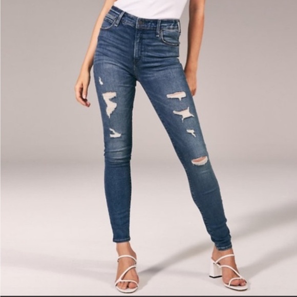 Abercrombie & Fitch Simone High Rise Super Skinny Blue Jeans 27/4 - Picture 2 of 8